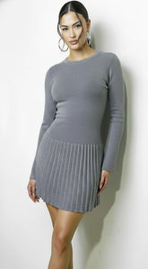 Aurora Sweater Knit Midi Dress Gray