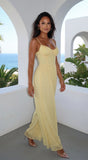 Orlaya Chiffon Wide Leg Jumpsuit Yellow