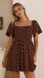 Molly Mini Dress Chocolate Nude Spot