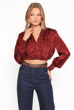 Bowman Cropped Blouse Wine