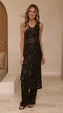 Valencia Sequin Maxi Dress Black