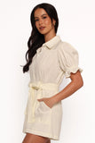 Riley Waist Tie Romper Cream