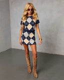 Heritage Grid Knit Argyle Mini Skirt