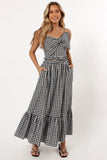Bambi Tiered Midi Skirt Black Gingham
