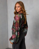 Hildah Printed Smocked Chiffon Top