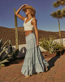 Sandie Tiered Chambray Maxi Skirt