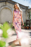Amelia Halterneck Maxi Dress Pink Floral