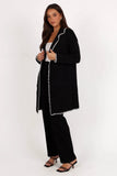 Oaklynn Contrast Stitch Coatigan Black