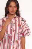 Peachy Mini Dress Red Picnic Stripe