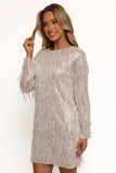 Serena Sequin Mini Dress Nude Silver