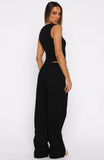 Club 14 Allie Wide Leg Sweatpants Black