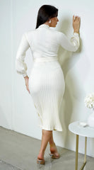 Harbin Sweater Midi Dress Ivory