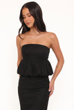 Ursa Peplum Top Black