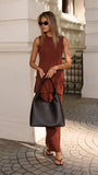 Megan Knit Pants Chocolate
