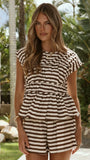Kienna Top Chocolate Beige Stripe