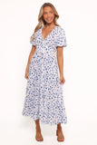 Roberts Maxi Dress Blue Ditsy Floral