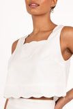 Wendie Scalloped Top Cloud White