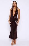 Never Tear Us Apart Sequin Midi Dress Burgundy