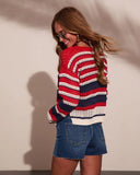 Dockside Morning Striped Knit Crochet Sweater