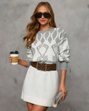 Amani Printed Mini Sweater Dress