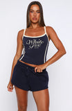 Sugar Fix Singlet Navy Cream