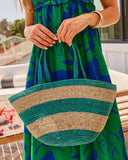 Bright Escape Striped Woven Straw Tote Bag