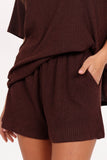 Granger Knit Short Set Chocolate Brown