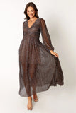 Lustre Long Sleeve Midi Dress Bronze
