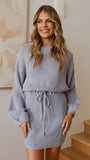 Feya Knit Mini Dress Blue