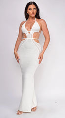 Espanola Crochet Maxi Dress Beige