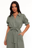 Minnie Waist Tie Jumpsuit Olive