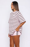 Verano Sixteen Viola Oversized Tee Pink Stripe