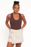 Miles Racerback Rib Knit Tank Top Espresso