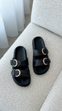 Wilmer Slide Black Raffia