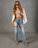 Heritage Frame Super Stretch Mid Rise Straight Leg Jeans