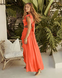 Soleil Cutout Ruffle Maxi Dress