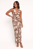 Warner Halter Dress Cream Brown