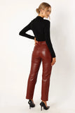 Maverick Vegan Leather Pants Merlot