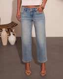 Marsey Super Stretch Low Rise Wide Leg Jeans