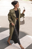 Trina Button Front Trench Coat Olive
