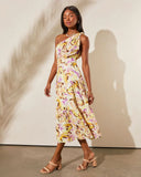 Isidore One Shoulder Tiered Midi Dress