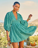Alyasia Gingham Print Mini Dress