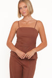 Benton Eyelet Strapless Top Brown