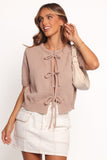 Koskie Tie Knit Top Taupe