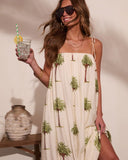 Tropic Treasure Palm Print Maxi Dress