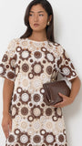 Clip Top Soft Rectangle Clutch Chocolate