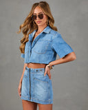 Arianne Cropped Button Down Top