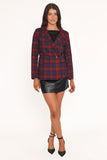 Juliette Blazer Red Plaid