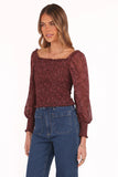 Alberta Top Burgundy Paisley