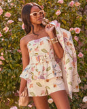 Daisy Weekend Belted Floral Peplum Top